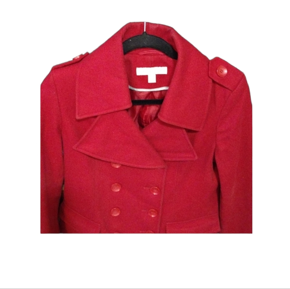 NEW YORK & COMPANY size Small Red ♥️ Pea Coat Women